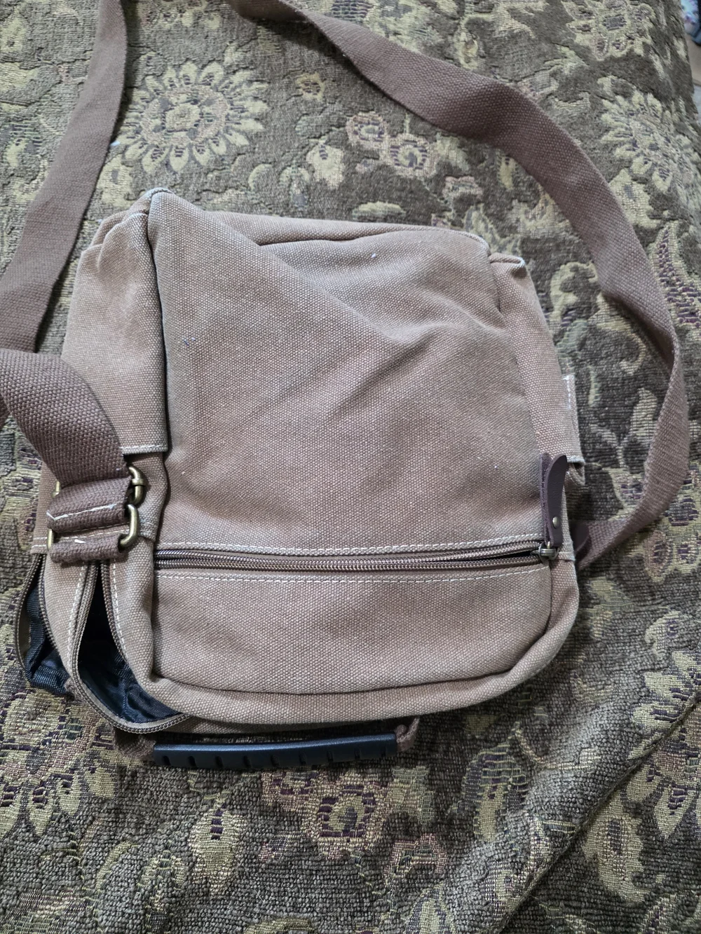 Samsonite Men's Canvas Crossbody Bag in Taupe Brown